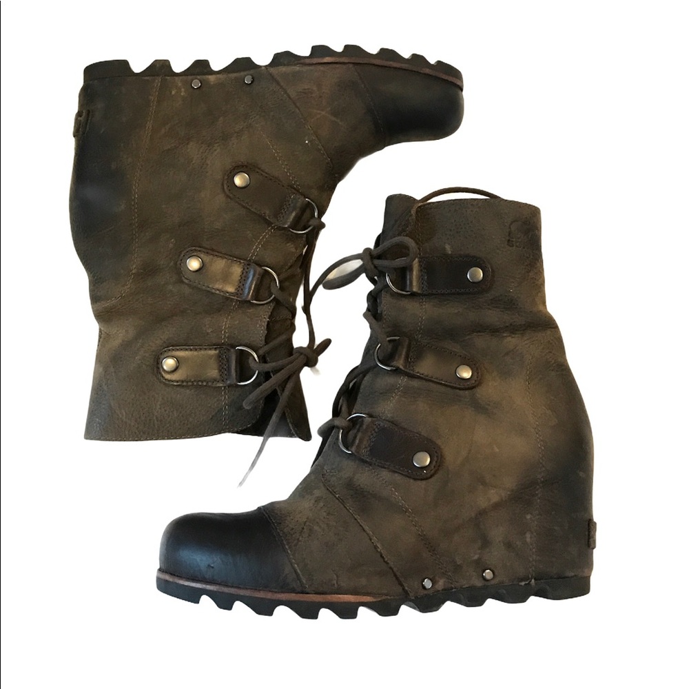 Sorel Dark Brown Lace-Up Ankle Booties